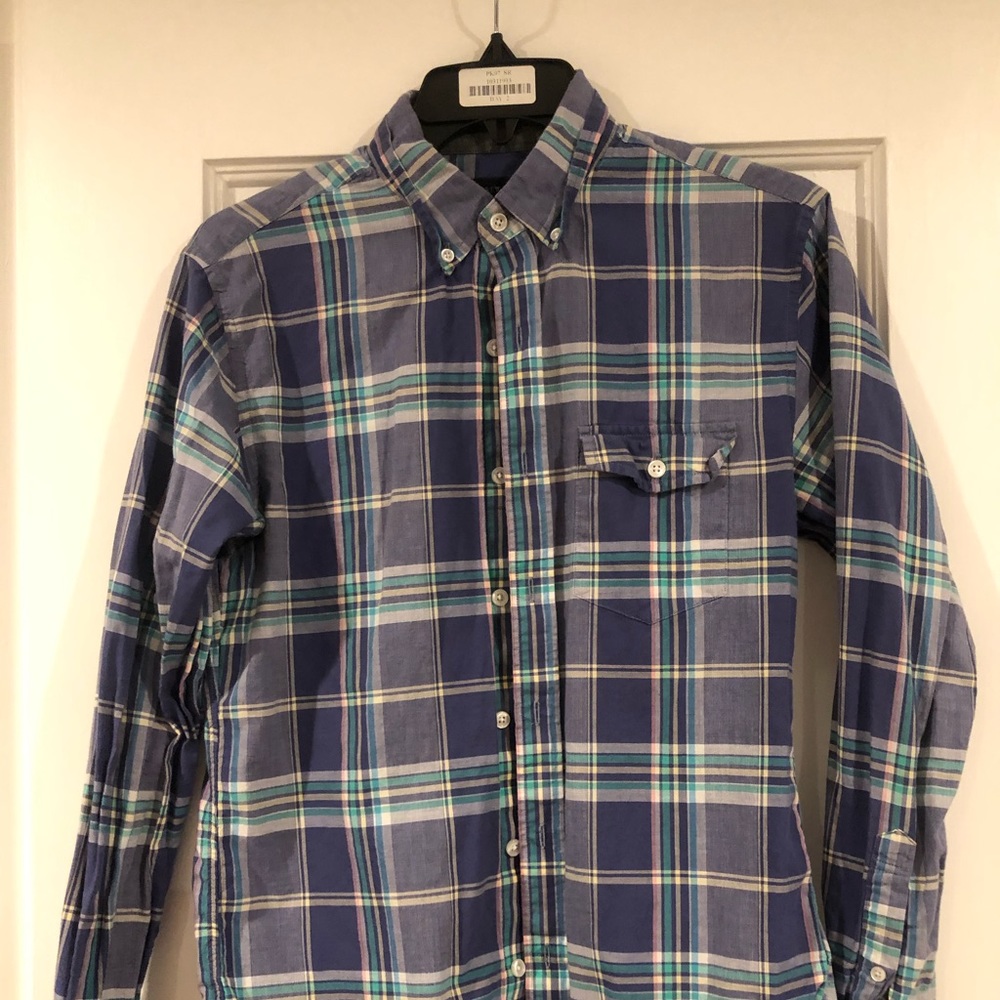 J crew slim fit plaid button down shirt